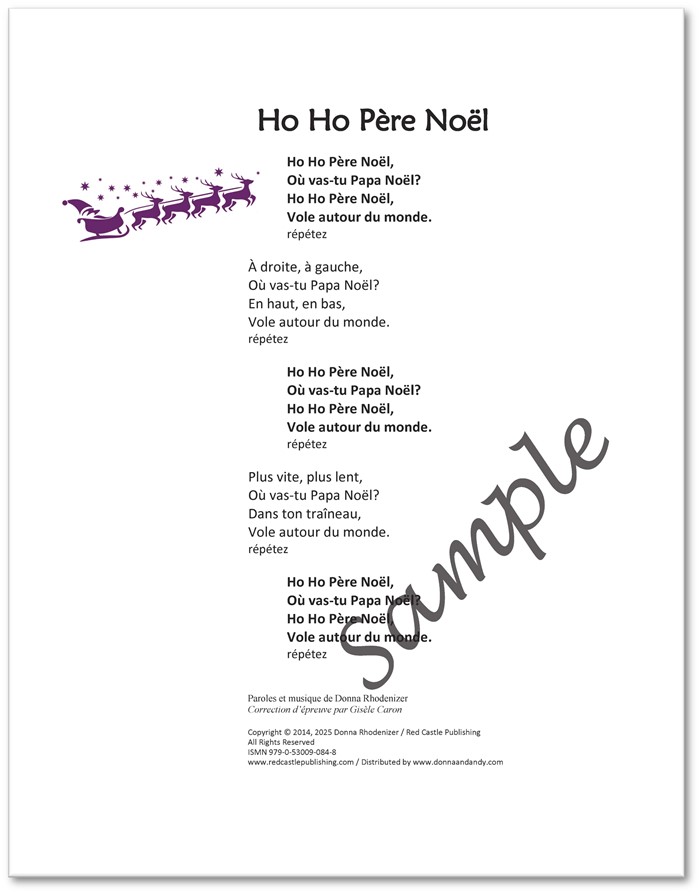 DEMO - Ho Ho Père Noël - lyrics - SAMPLE DEMO