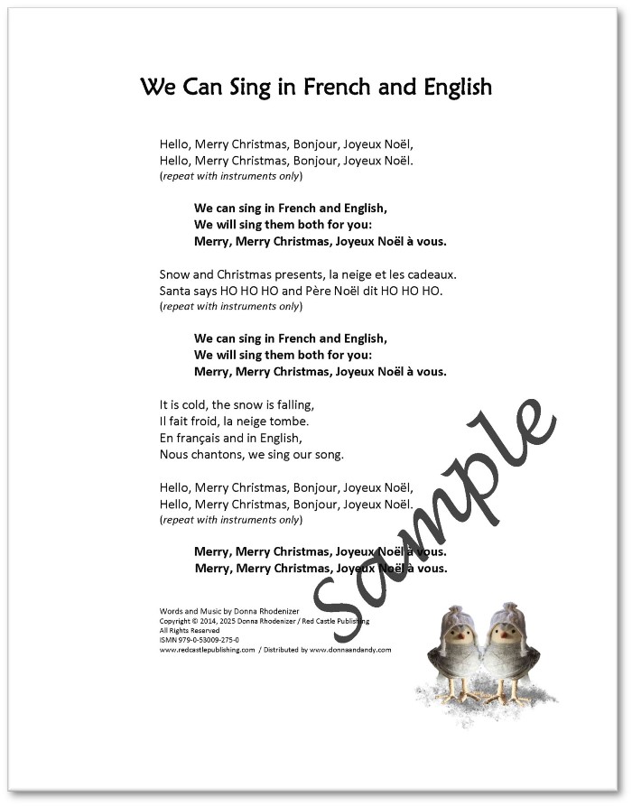 DEMO - We Can Sing in French and English - lyrics - SAMPLE DEMO