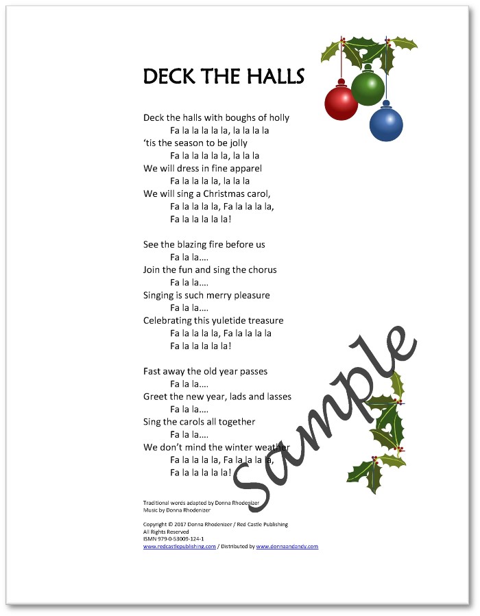 Deck the Halls - lyrics - SAMPLE DEMO