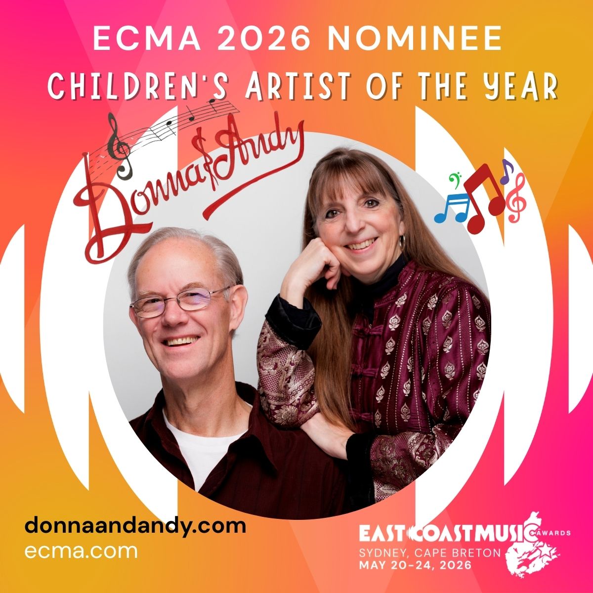 Donna & Andy ECMA Nomination - Children's Artist of the Year - 2026 Donna & Andy ECMA 2026 Nomination - Children's Artist of the Year