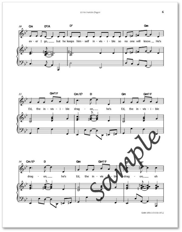Song for Young Singers - Ed the Invisible Dragon - song composed by Donna Rhodenizer - full score - SAMPLE - p2