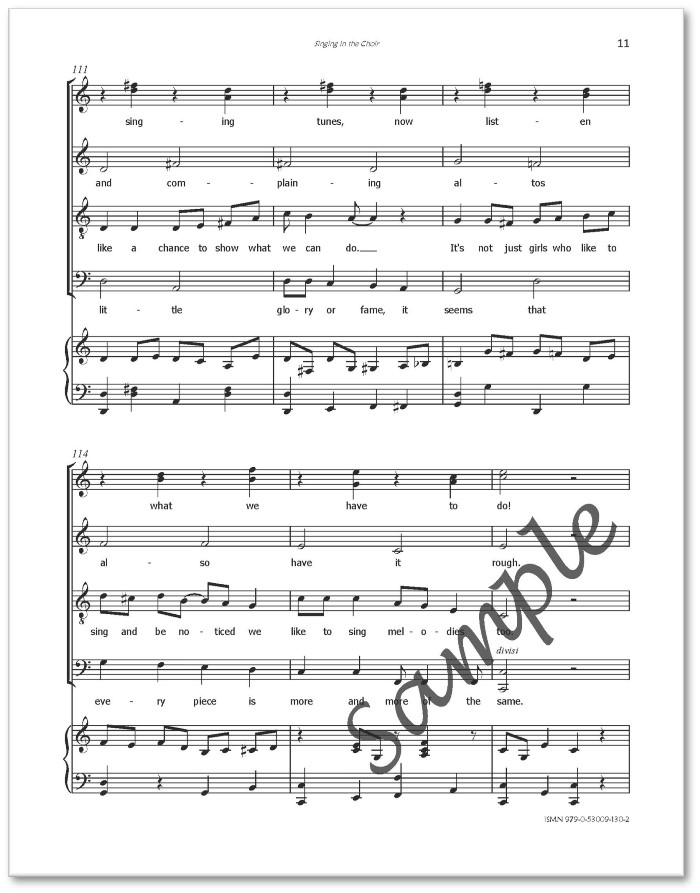 Singing in the Choir - song composed by Donna Rhodenizer - SAMPLE - p11