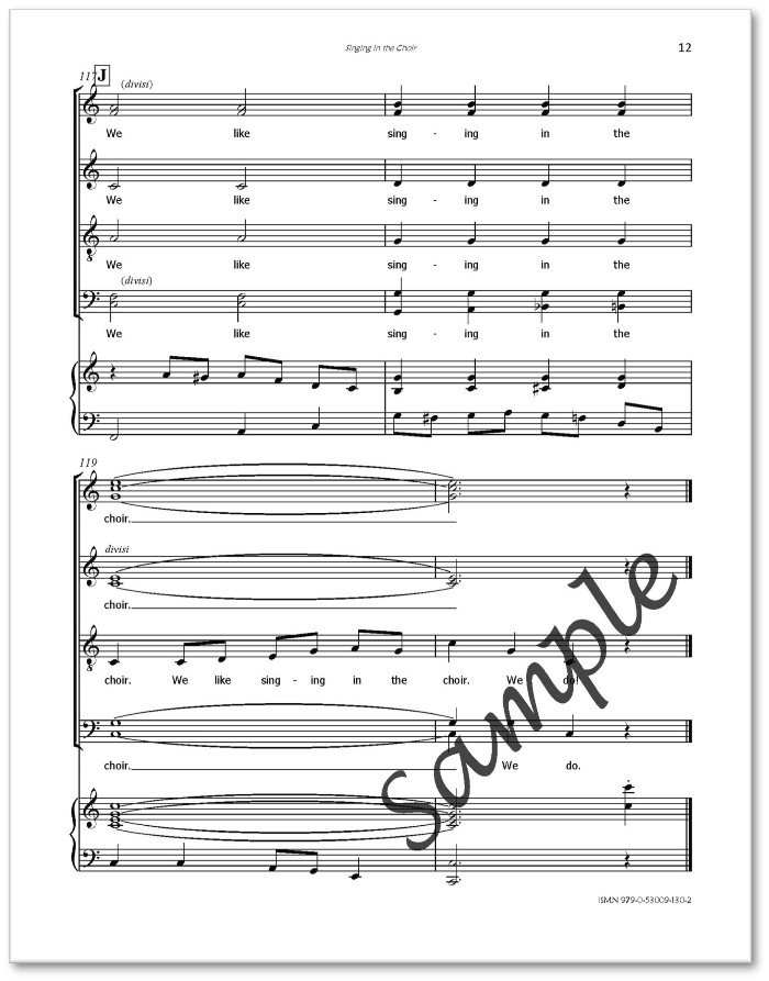 Singing in the Choir - song composed by Donna Rhodenizer - SAMPLE - p12