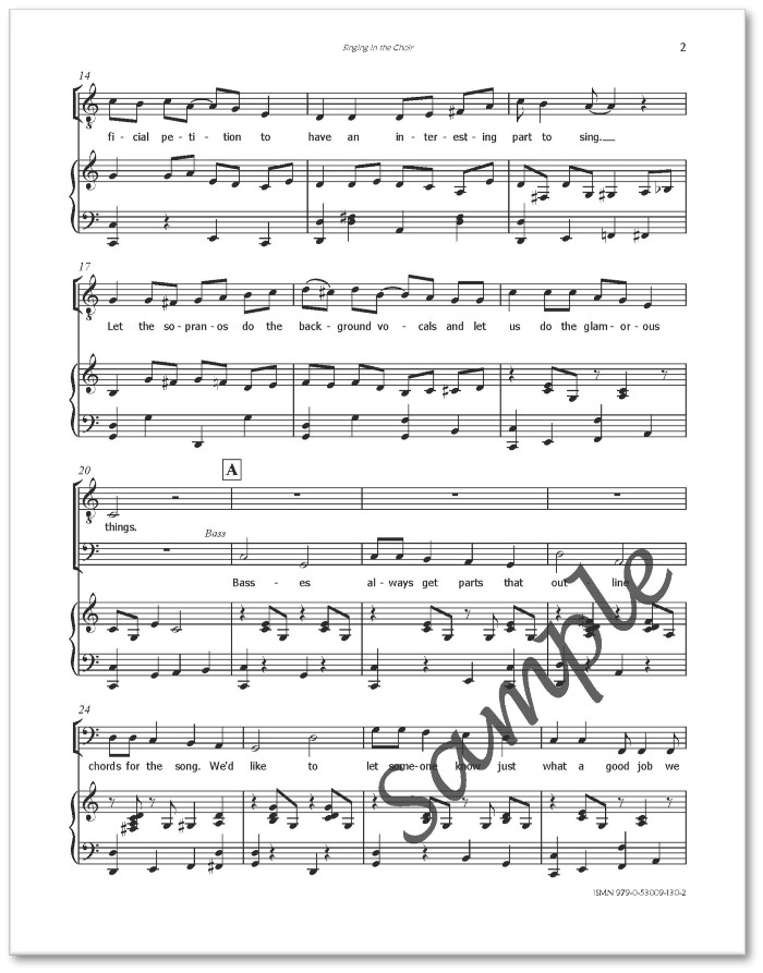 Singing in the Choir - song by Donna Rhodenizer - SAMPLE - p2 Singing in the Choir - song composed by Donna Rhodenizer - SAMPLE - p2
